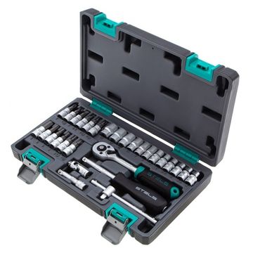 Набор инструментов, 1/4", CrV, пластиковый кейс 29 предметов Stels 14100