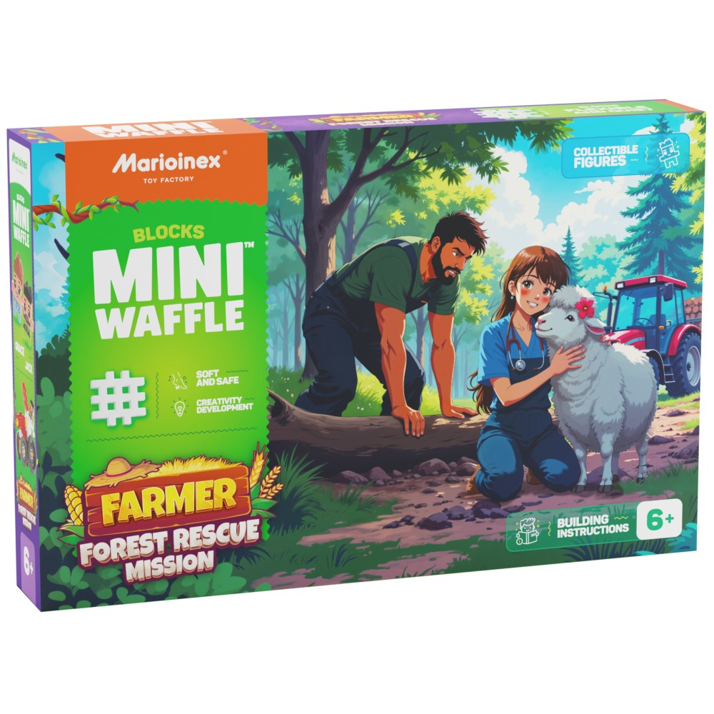 Marioinex - Мини-конструктор Waffle FARMER Лесная спасательная операция 100 шт. 907573