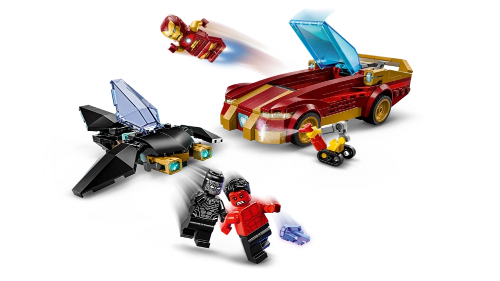 Конструктор LEGO Marvel 76310 Машина Железного человека и Черная пантера против Красного Халка