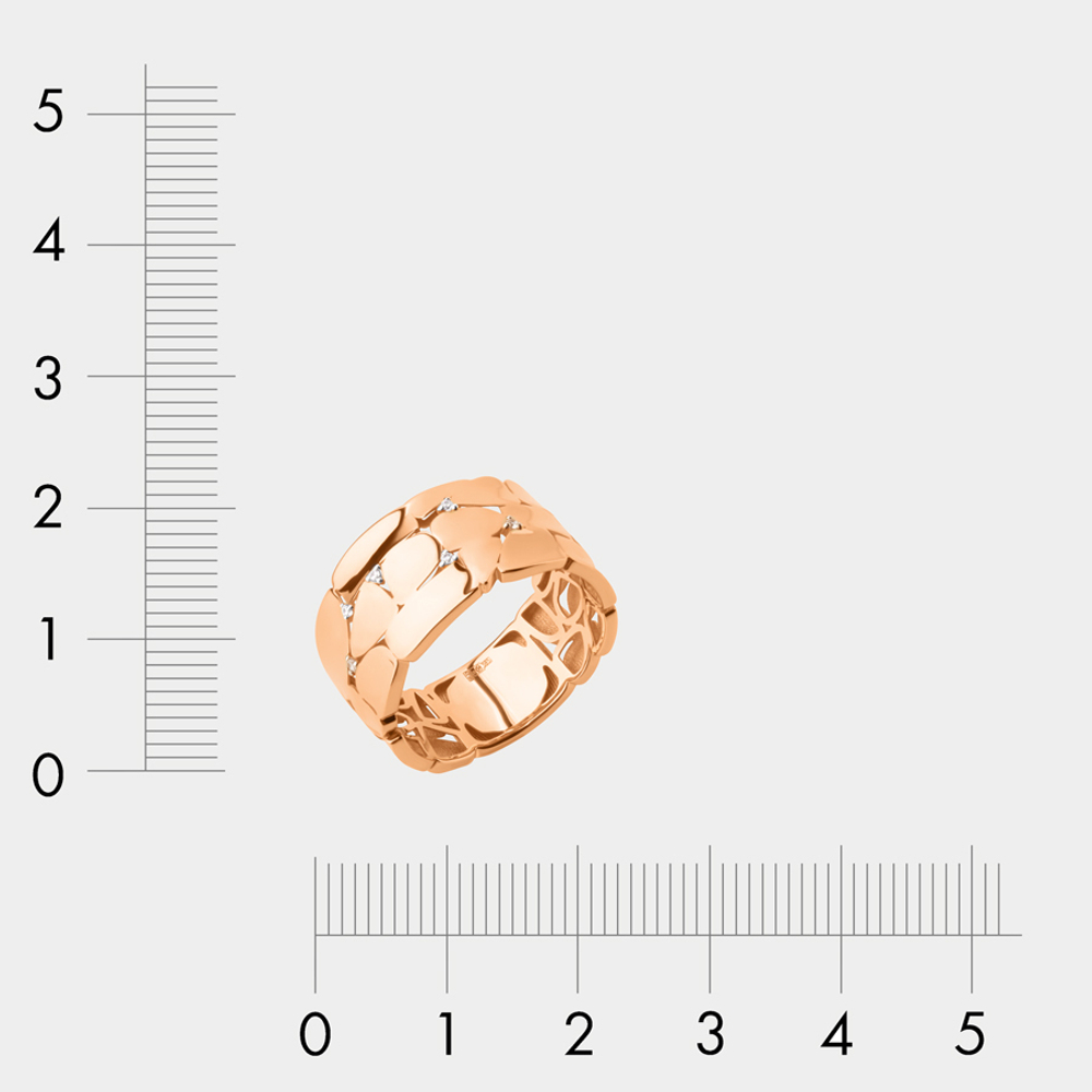Кольцо для женщин из розового золота 585 пробы с фианитами (арт. 902841-1102)