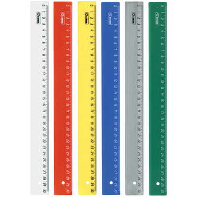 Линейка СТАММ 30 см, непрозрачная, ассорти