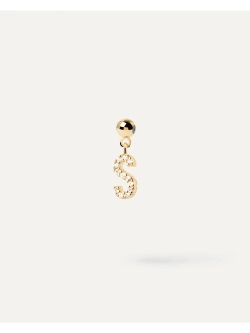 Подвеска-шарм Буква S серебро 925 пробы покрытое золотом