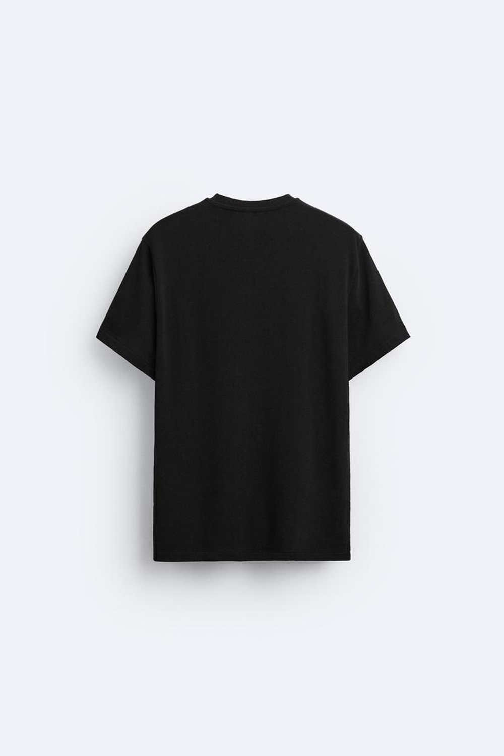 ZARA ХЛОПКОВАЯ ФУТБОЛКА, ЧЕРНЫЙ