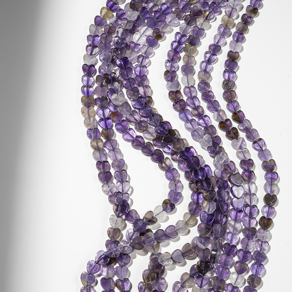 Аметист натуральный, мини-сердечки, 6,3мм