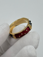 Кольцо с красной и чёрной эмалью Joan Rivers