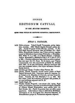 C. Valerii Catulli Carmina. Varietate Lectionis Et Perpetua Adnotatione | Catullus Gaius Valerius
