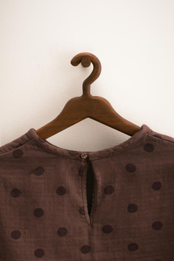 ZARA TIMELESS — РУБАШКА В ГОРОШЕК, КОРИЧНЕВЫЙ