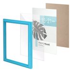 Рамка 15х21 см небьющаяся, багет 17,5 мм, пластик, BRAUBERG "Colorful", голубая, 391237