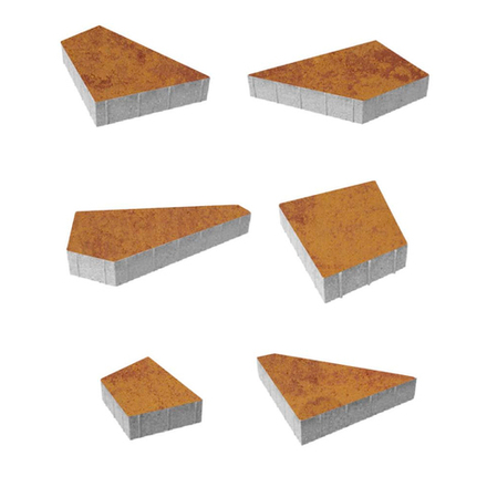 Тротуарная плитка ОРИГАМИ - Листопад гладкий Каир, комплект из 6 видов плит