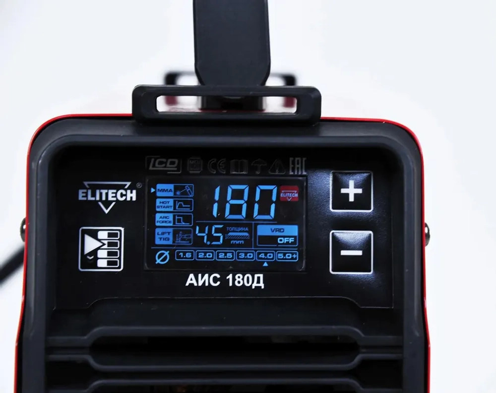Сварочный аппарат Elitech АИС 180Д (E1703.012.00) инвертор MMA DC/TIG DC 5.4кВт (196351)
