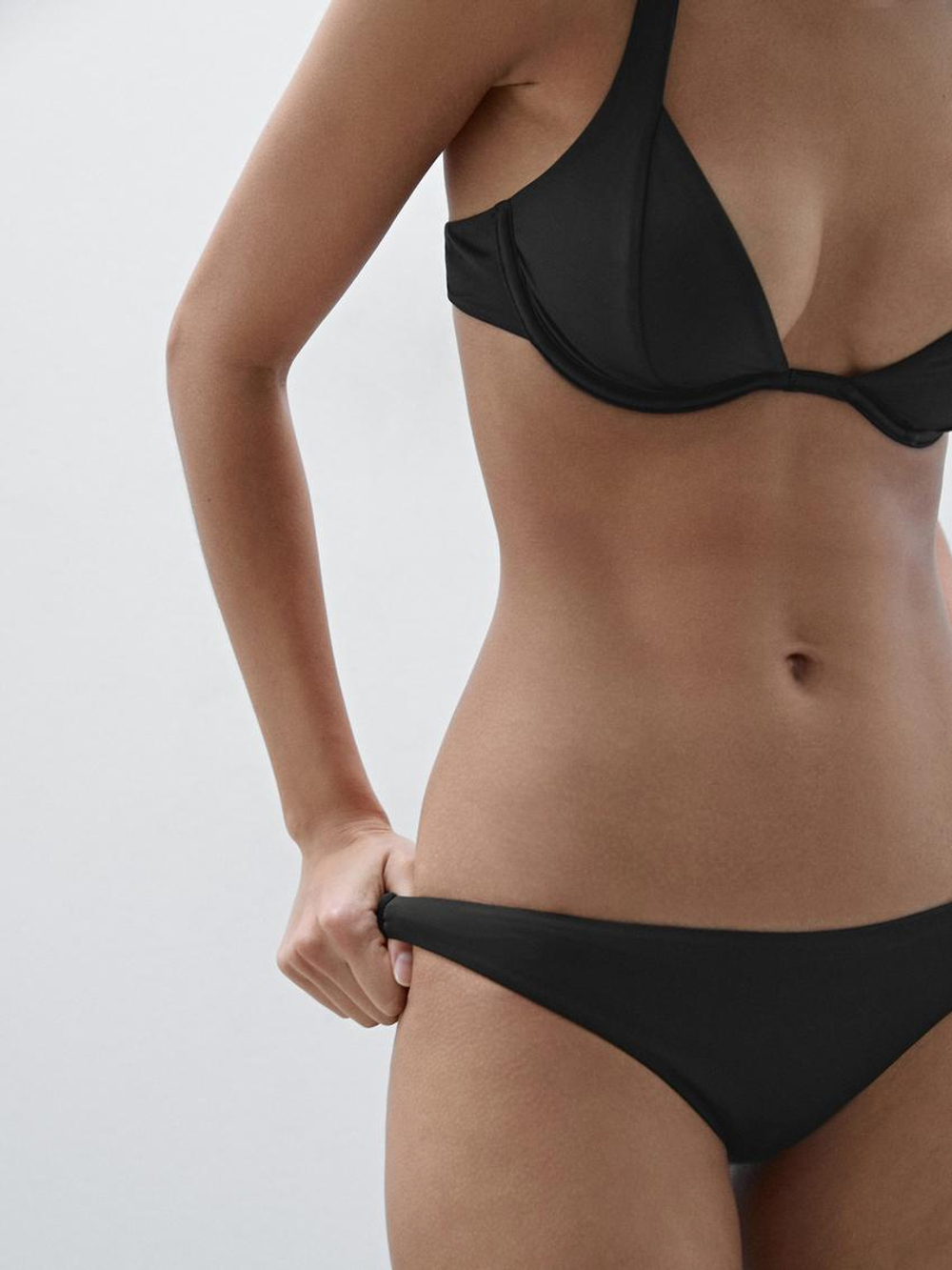 Massimo Dutti Однотонные плавки бикини, черный