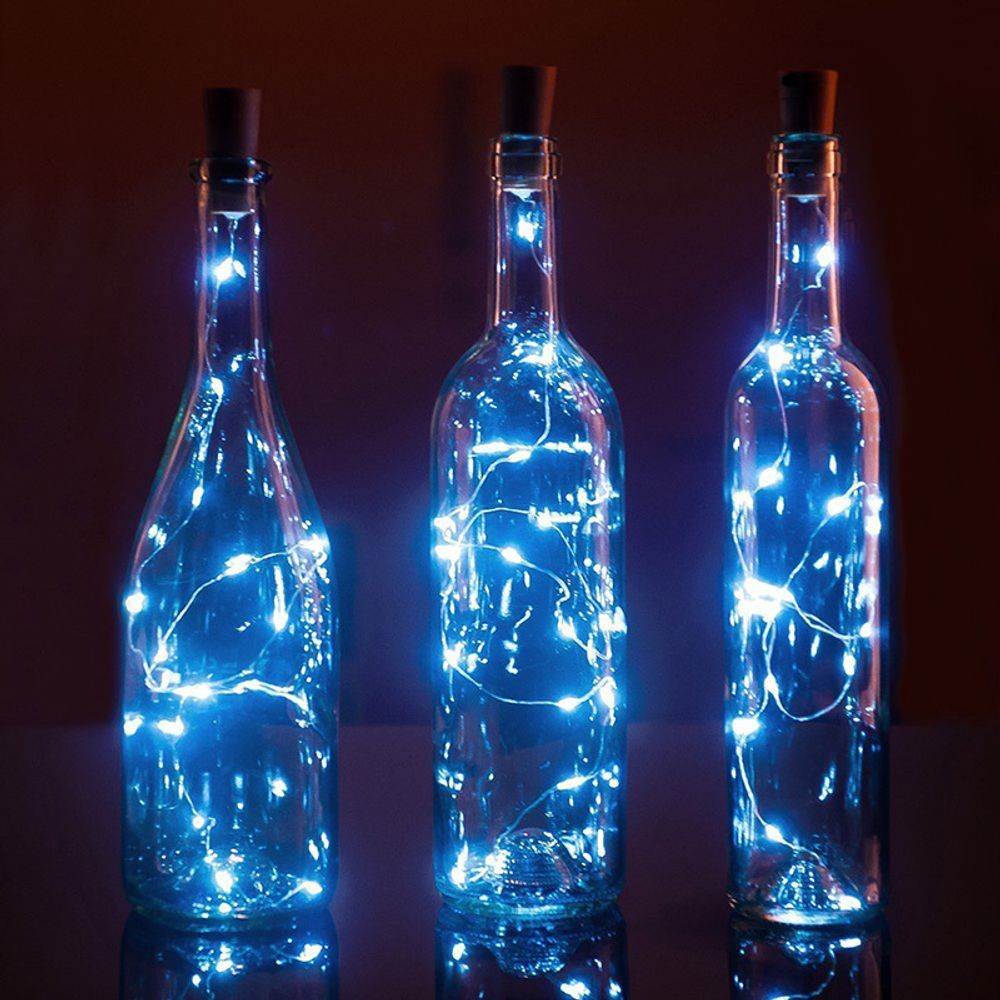 Гирлянда "Нить в бутылку" 3м, холодный свет, питание 3*LR44