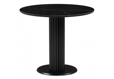 Керамический стол Woodville Кэмерон 90х90х75 черный мрамор shakespeare black, черный, ножки черные