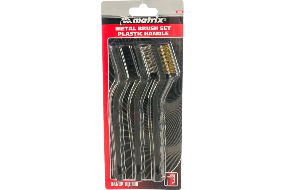 Набор щеток металлических с пластмассовой ручкой (3 шт.) MATRIX 74860