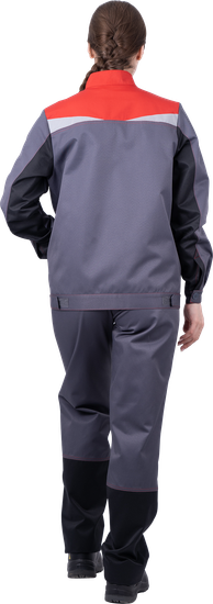 Костюм женский "КМ-10 ЛЮКС" брюки (серый/черный/красный)