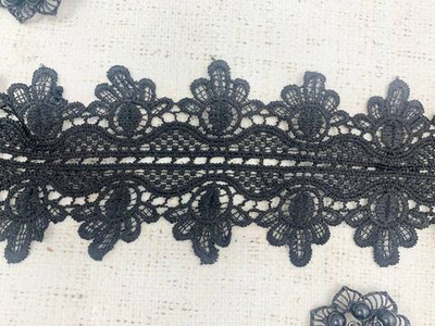 Кружево плетёное, ш. 9,5 см, чёрный