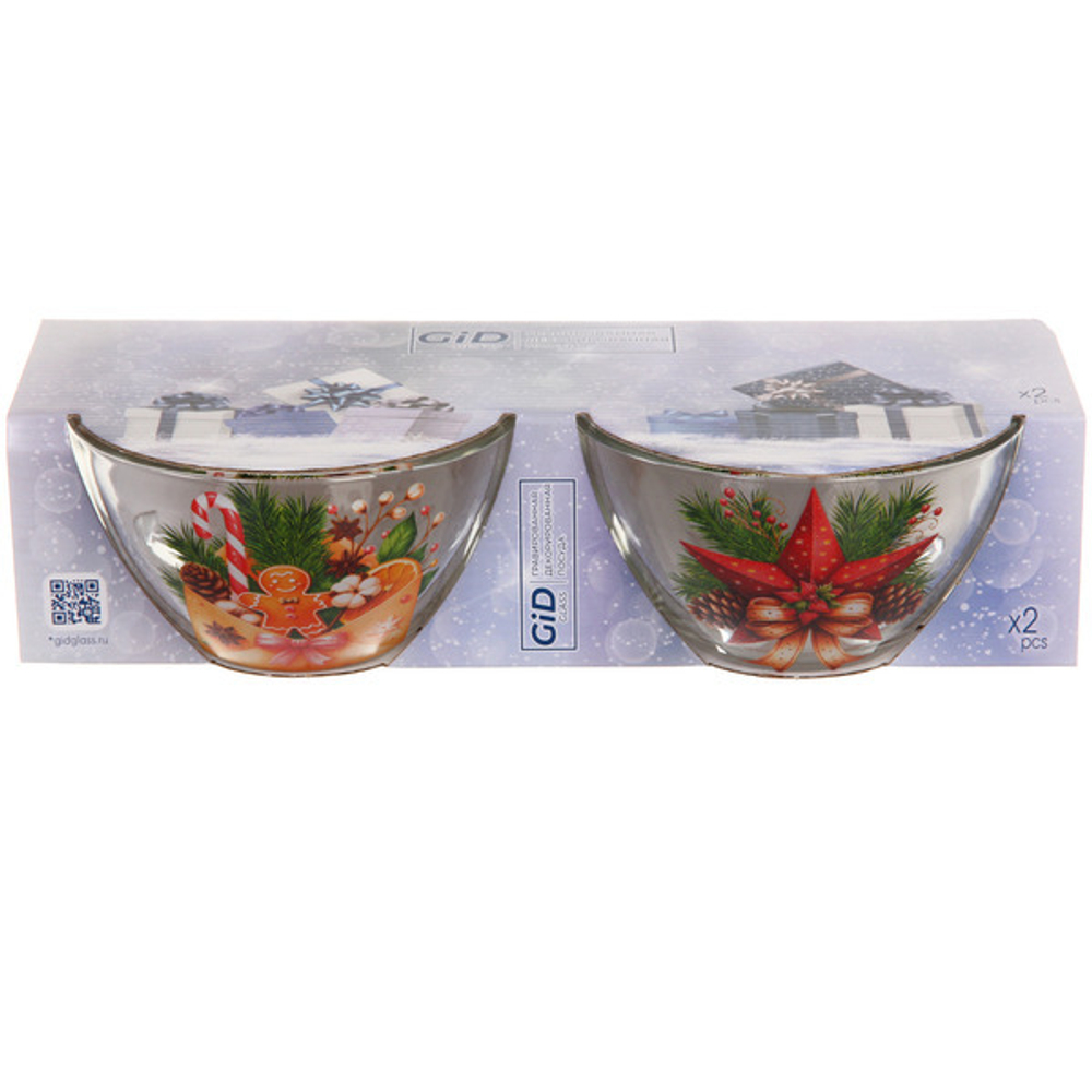 Набор салатников 2шт, 250мл «Зимняя фантазия» 6 видов