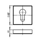 Накладка под цилиндр ET.K.USQ52 (ET USQ) CP-8 хром