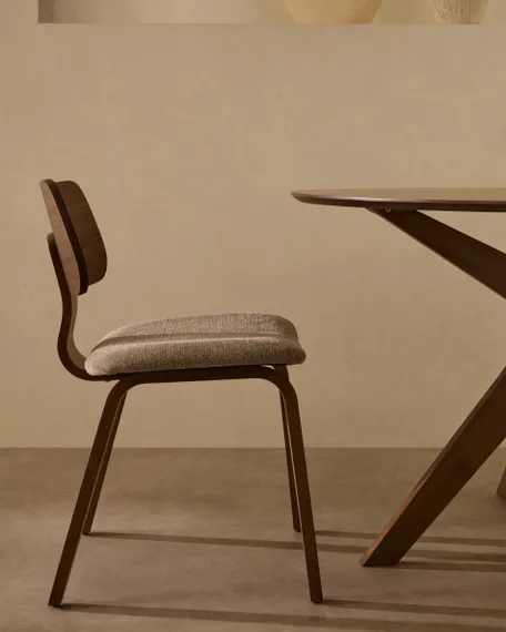 Стул Gena, орех, бежевый шенилл