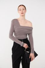 ТОП-БОДИ НА ОДНО ПЛЕЧО, СЕРЫЙ