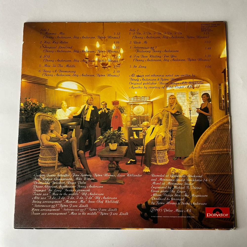 Винтажная виниловая пластинка LP ABBA АББА Mamma Mia (Германия 1975)