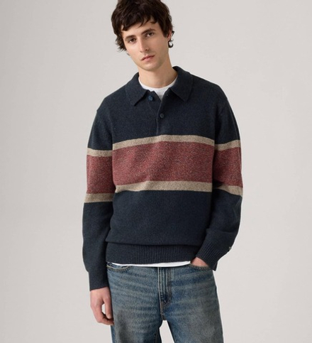 Джемпер мужской LEVI'S REDWOOD RUGBY SWEATER ORSON STRIPE NAVY