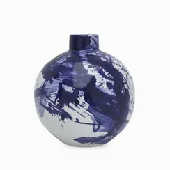 Ваза Globe S высота 26 см, белый, синий