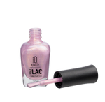 IQ Beauty Лак для ногтей профессиональный укрепляющий с биокерамикой #049, 12.5 мл Розовый, с мелким шиммером с голографическим эффектом