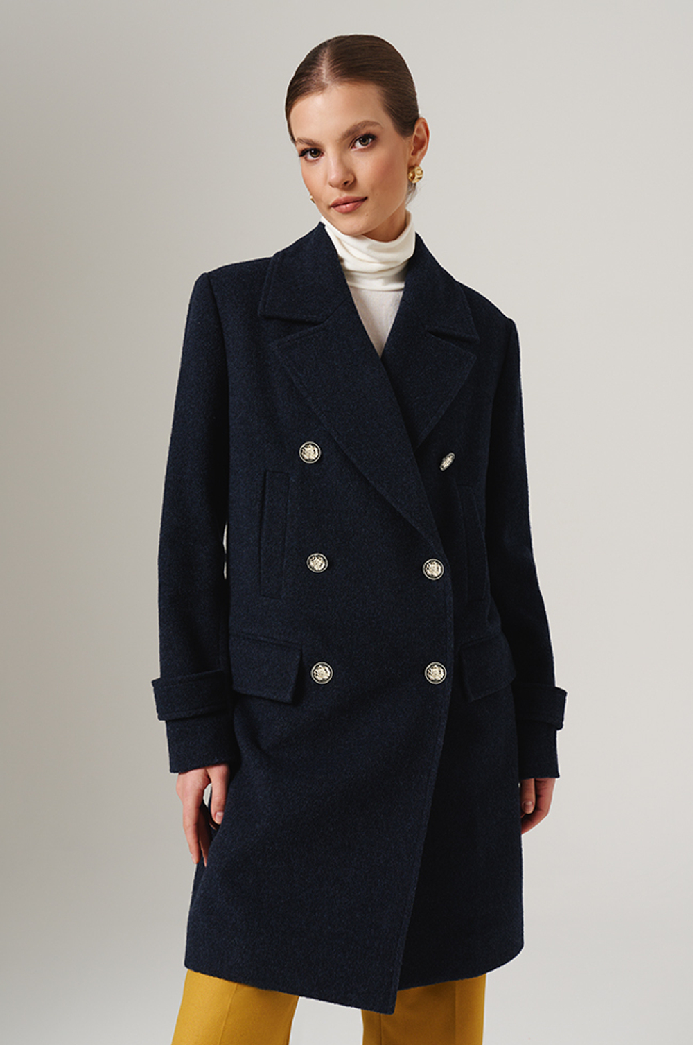 0108 Пальто женское (темно-синий)