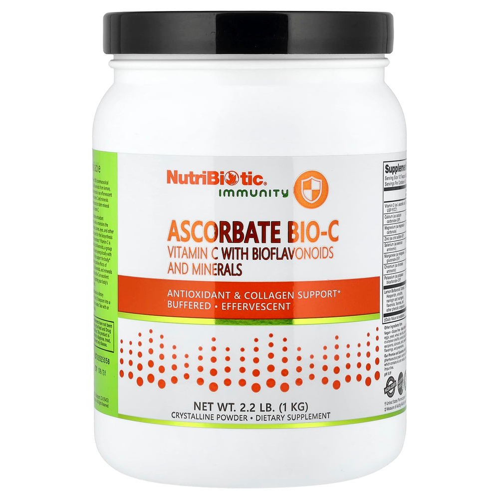 NutriBiotic, Immunity, аскорбат Bio-C, витамин C с биофлавоноидами и минералами, 1 кг (2,2 фунта)