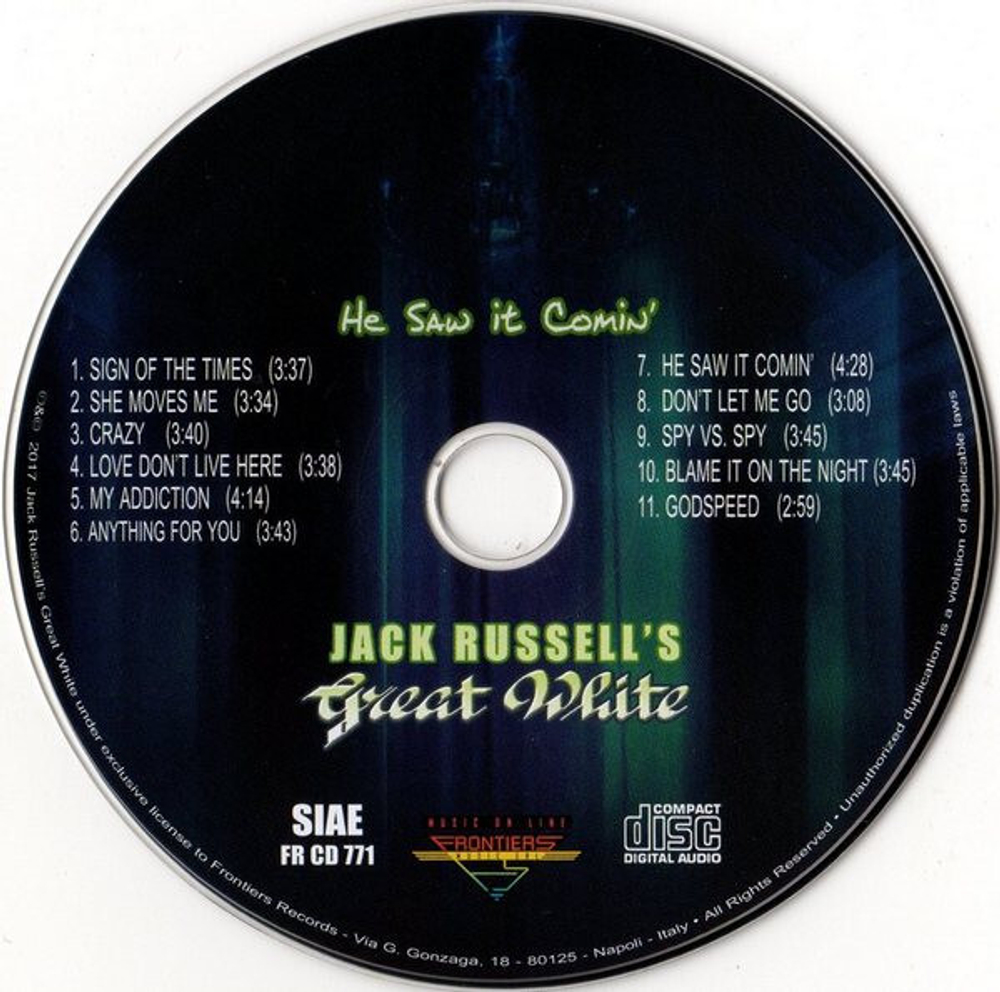 Jack Russell's Great White / He Saw It Comin' (CD)