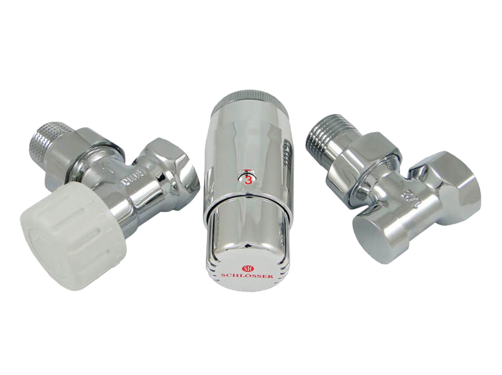 Комплект подключения угловой STANDARD MINI 1/2&amp;quot; (хром) с термоголовкой MINI DIAMANT М30х1,5