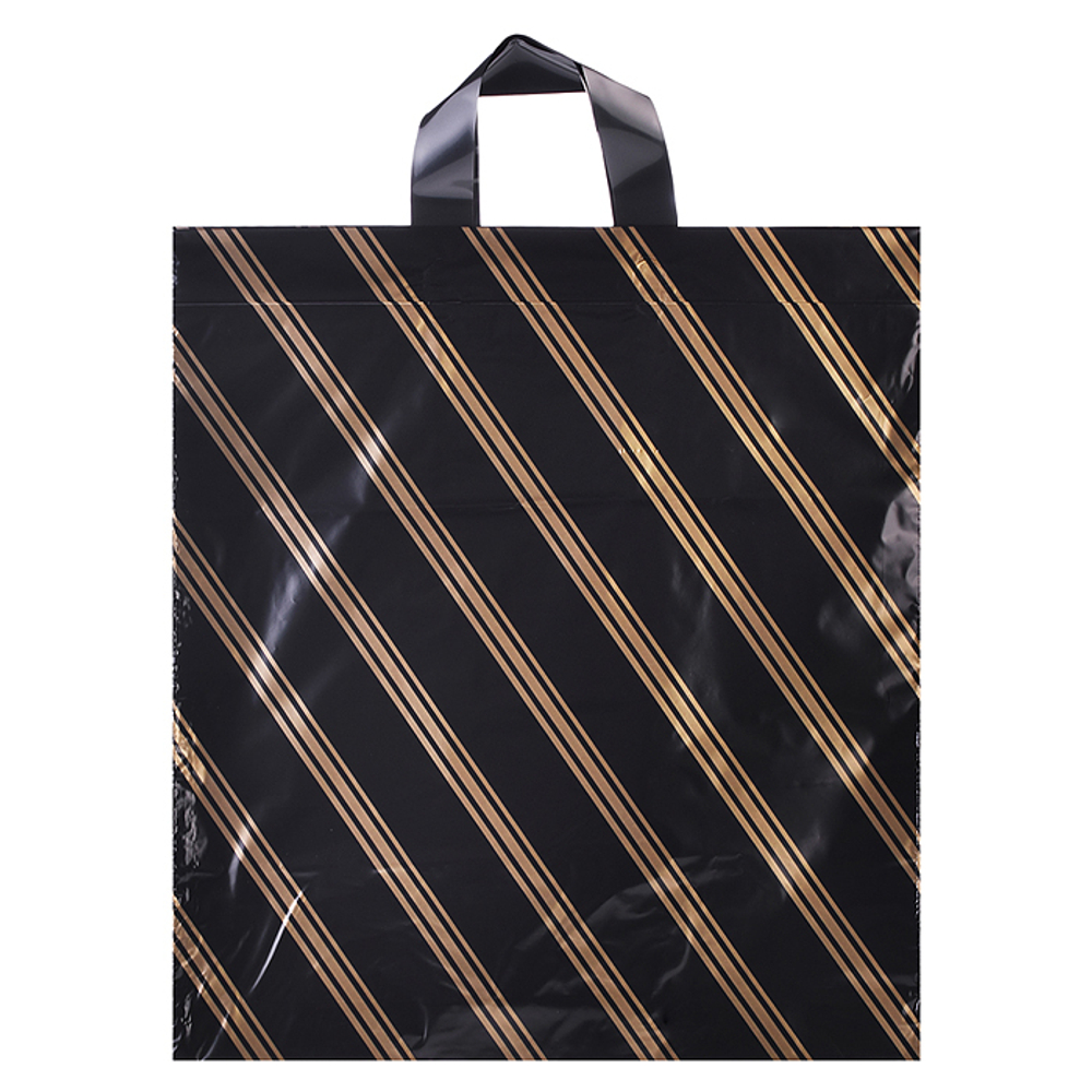 Пакет 42*38см (43мк) с петлевой ручкой "Золотая полоса" ПВД