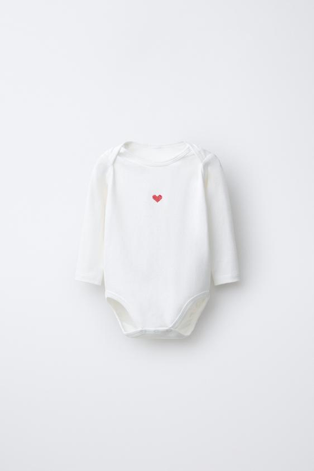 ZARA НАБОР ИЗ ТРЕХ БОДИ С СЕРДЕЧКАМИ, ЭКРЮ