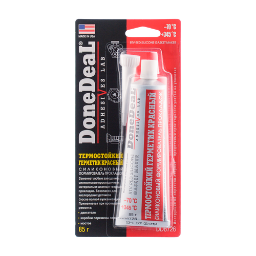 Герметик силиконовый Done Deal, красный, 85 г