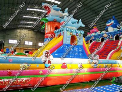 Коммерческий надувной батут "На морском дне" 18*9*7 м