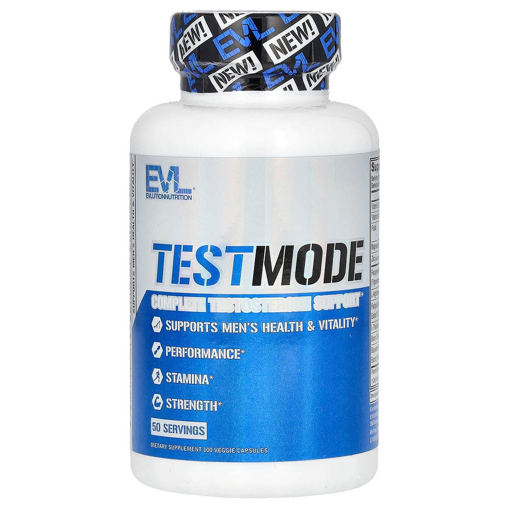 EVLution Nutrition, TestMode, полная поддержка уровня тестостерона, 100 растительных капсул