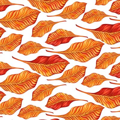 Листья на белом узор