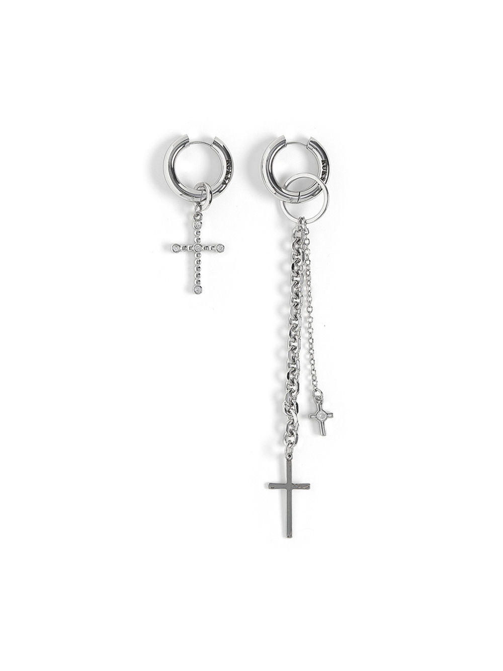 Серьги "Cross Long" Silver