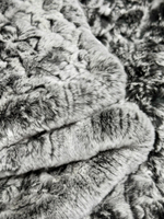 Вязаный плед из натурального меха рекс 240*220 см (серый сноутоп, окрас меха в два тона)