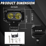 20W Б. Желтый / Светодиодная фара с линзой, двух режимная, белый + желтый, серия: Аврора, TG (за 1 шт.)
