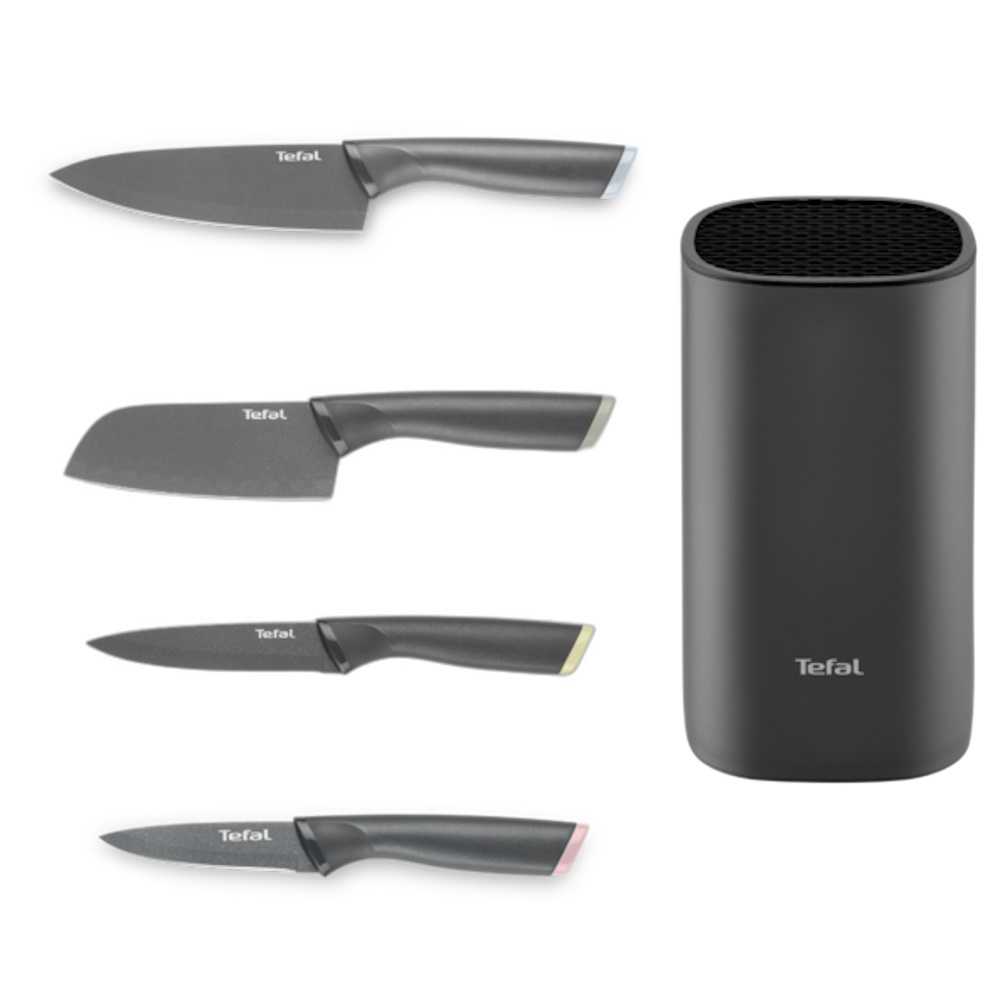 Набор ножей с блоком для хранения Tefal Slicy K431S504, 5 предметов