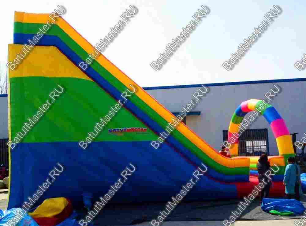 Детский надувной батут-горка "Без радуги никуда" 10*5*7 м