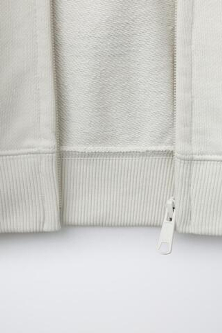 ZARA ТОЛСТОВКА НА МОЛНИИ JOGGING, ЭКРЮ