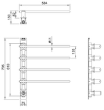 Полотенцесушитель электрический встраиваемый WONZON & WOGHAND DORTMUND, Темный графит (WW-A364-GM)