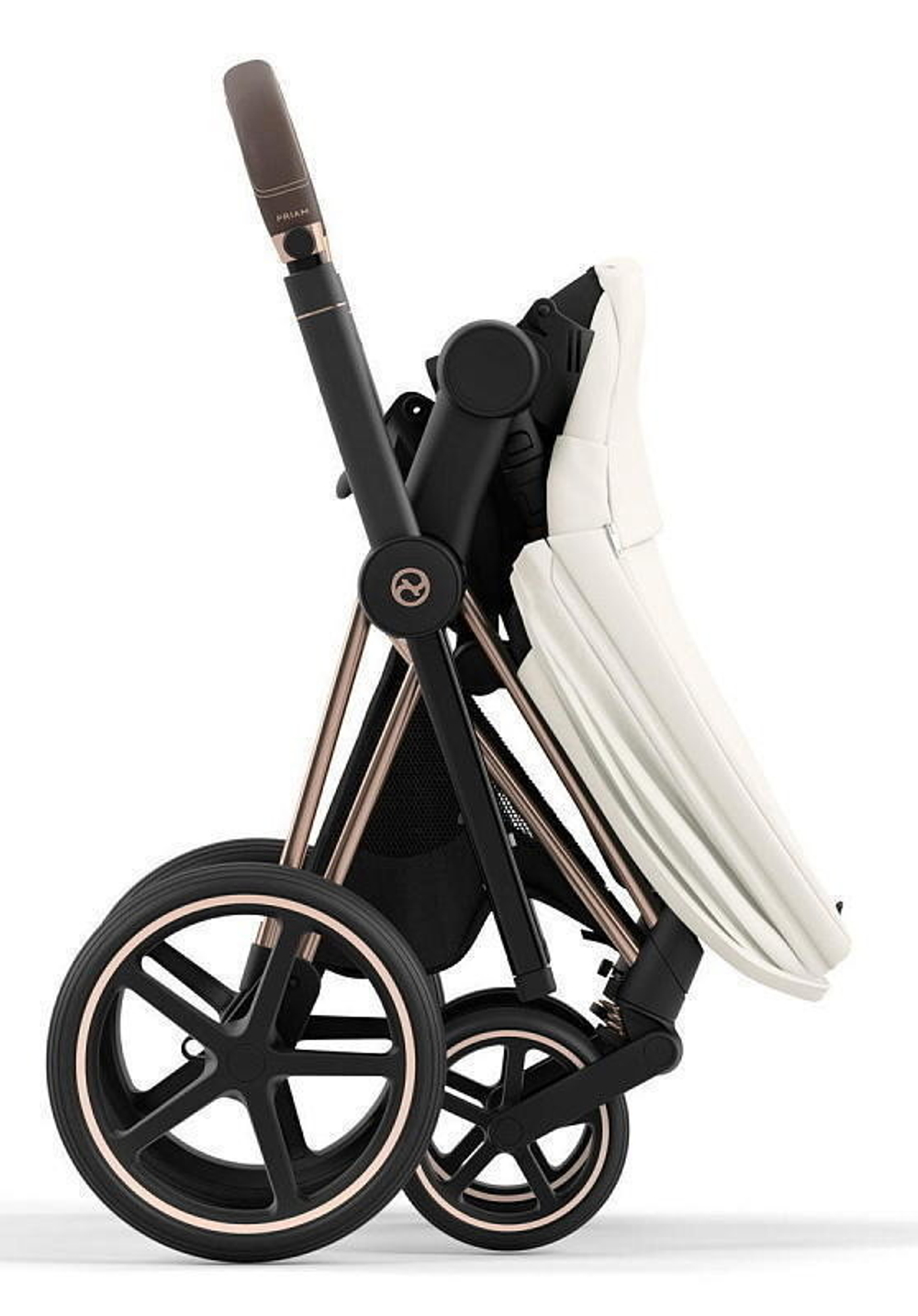 Коляска Cybex Priam IV Rosegold complete Aton S2 Lava Grey Base One 4 в 1 Off White