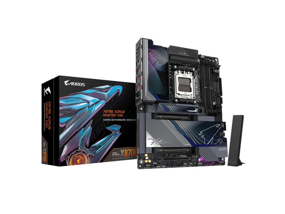Материнская плата Gigabyte X870e Aorus Master X3d, Socket AM5, AMD X870E, ATX, RTL