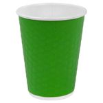 Стакан одноразовый бумажный 300/360 мл, D 90 мм, двухслойный, "Соты", зеленый, КОМПЛЕКТ 50 шт., холодное/горячее, WELDAY (ВЭЛДЭЙ), 702706