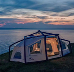 Палатка Naturehike Lingfeng Air 12.0 2-местная, быстросборная, надувной каркас, бело-голубая