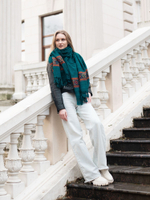 Шаль Куллу (бирюза/полоска)